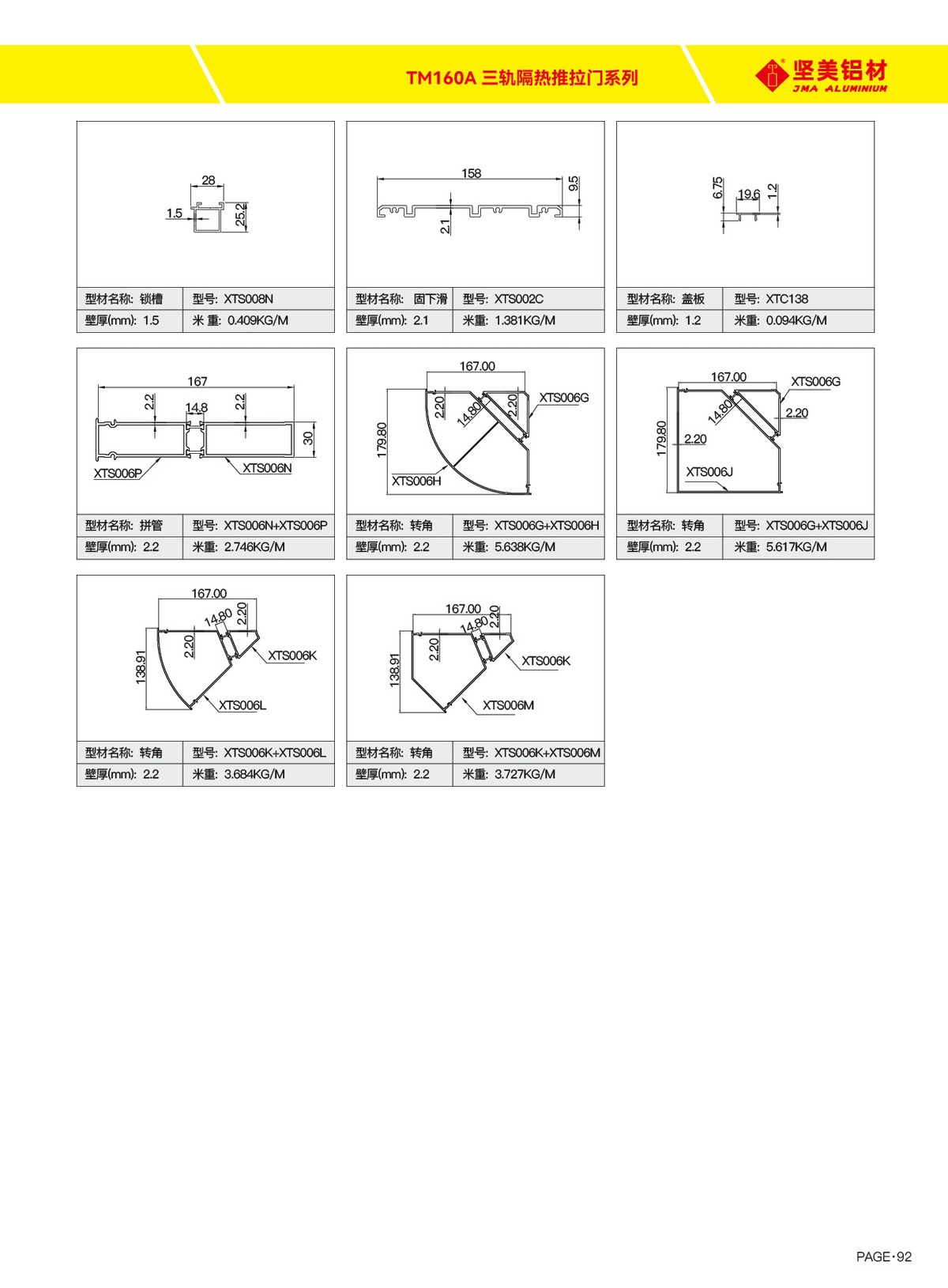 TM160A 三軌隔熱推拉門系列