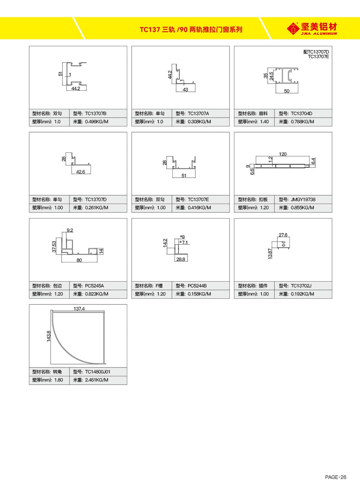 TC137三軌／90兩軌推拉門窗系列